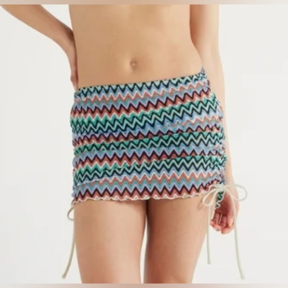 No Boundaries Women's  Crochet Multicolor Chevron Coverup Skirt Size XL